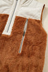 Colorblock Sherpa Half Zip Stand Neck Vest